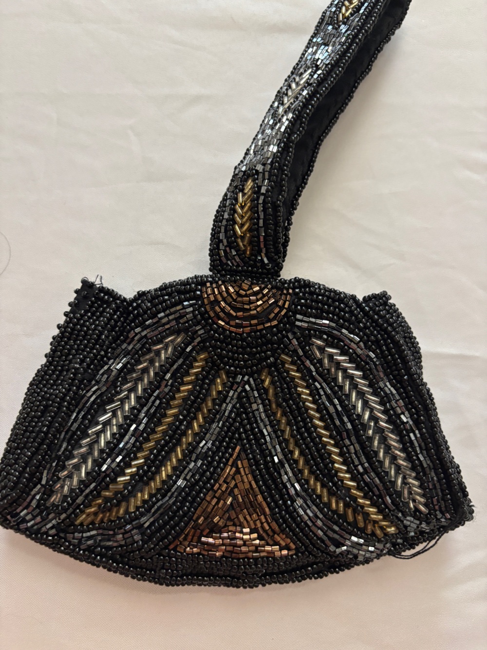 Black Vintage 90s Beaded Mini Evening Bag - Picture 2 of 4